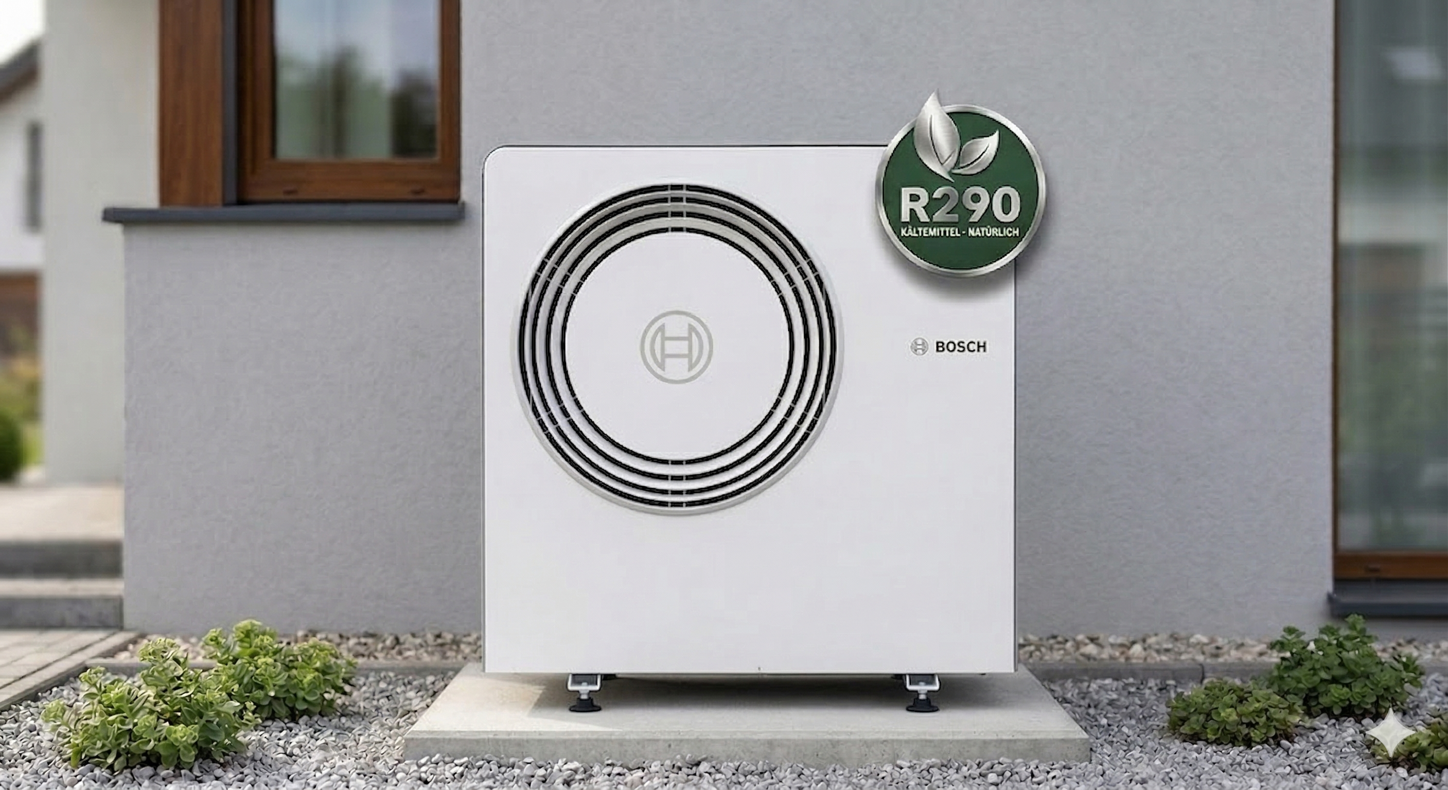 Bosch Luft-Wasser-Wärmepumpe mit R290 Kältemittel